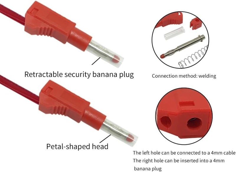 Multimeter Test Lead Kit Security Banana Plug to Banana Plug Alligator Clip U-Type+Z Plug Replaceable Test Probe JT8003+Z Cheerfully (Color : 5pcs) - Image 4