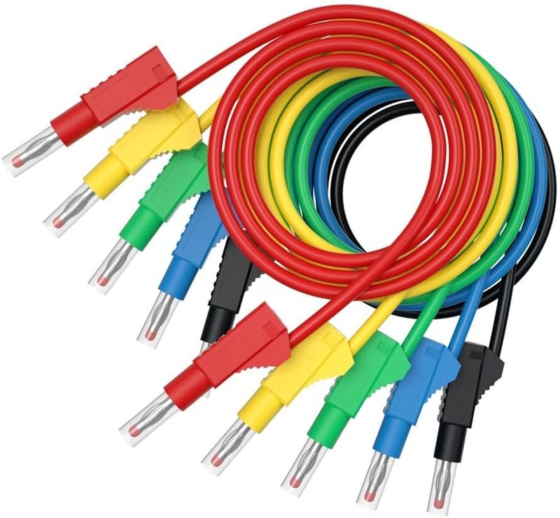 Multimeter Test Lead Kit Security Banana Plug to Banana Plug Alligator Clip U-Type+Z Plug Replaceable Test Probe JT8003+Z Cheerfully (Color : 5pcs) - Image 2