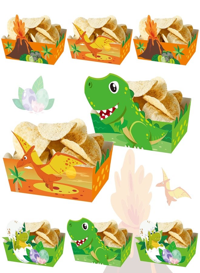 Animsco Dinosaur Birthday Snack Decorations 24Pcs Dinosaur Baby Shower Food Trays Decorations for Kids Dinosaur Birthday Party Supplies Decorations Dino Party Snack Trays - Image 1