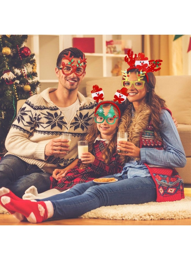 Jerify 80 Pcs Christmas Glasses Frames And Headbands Set, Christmas Glitter Glasses Costume Eyeglasses Christmas Holiday Headbands For Christmas Party Favors Decoration Accessories Gift Photo Props - Image 5