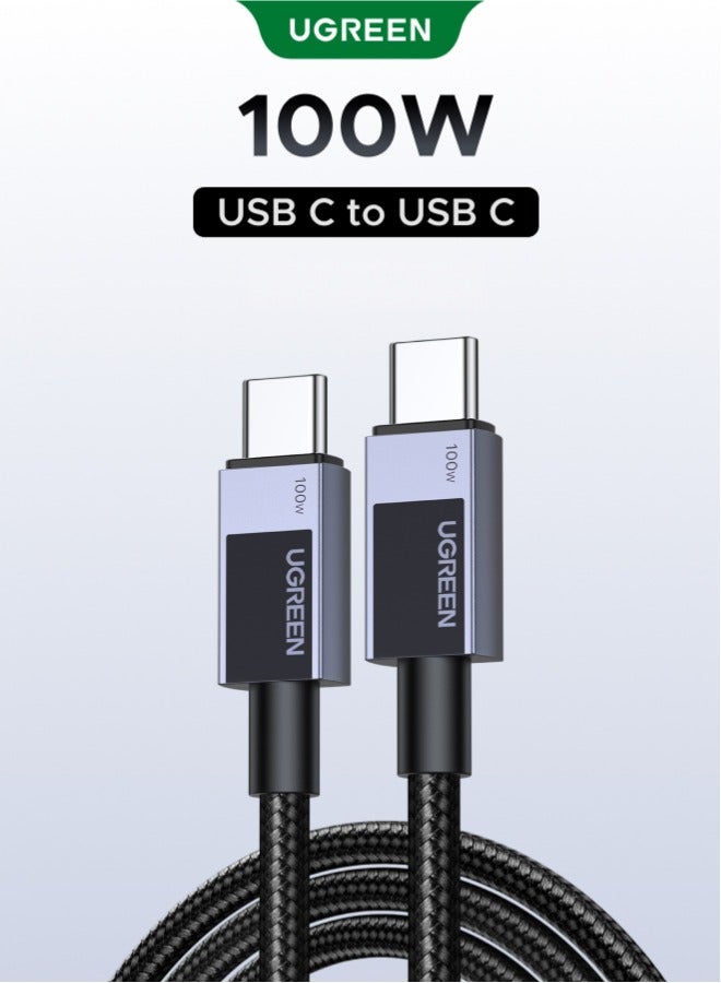 Ugreen 100W USB C Cable Fast Charging Cable 2M, USB Type C Cable and USB C to Type C Cable with Smart Chip, Durable Braided Type C Cable, 480Mbps Data Transfer for iPhone 17 Pro Max Samsung Galaxy S26 Ultra 2m 100W-New - Image 1