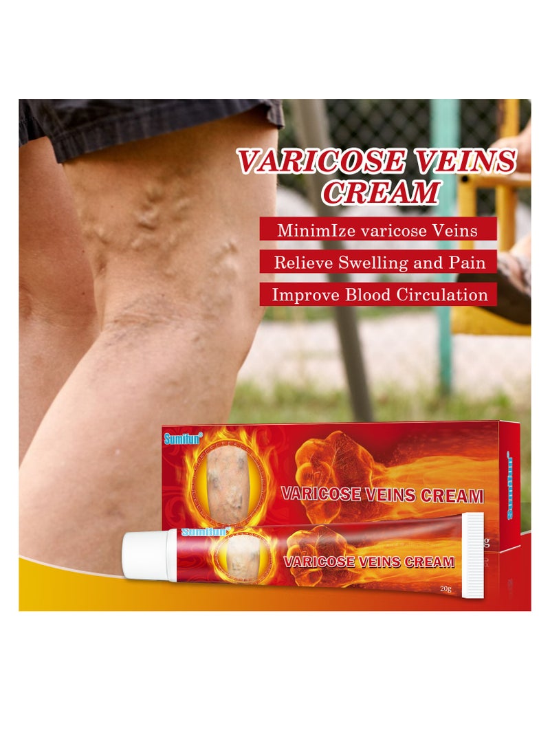 Sumifun Varicose Veins Cream,Minimize Varicose Veins Relieve Swelling And Pain Improve Blood Circulation 20g - Image 2