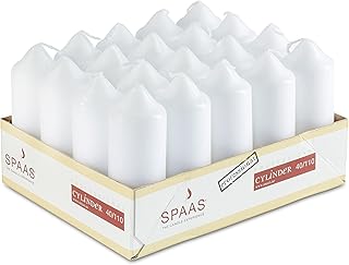 Tribello SPAAS White Pillar Candles - 20 Pack | 1.5x4 Inch Bulk Pillar Candles, Dripless Dinner Candles | Unscented - Image 1