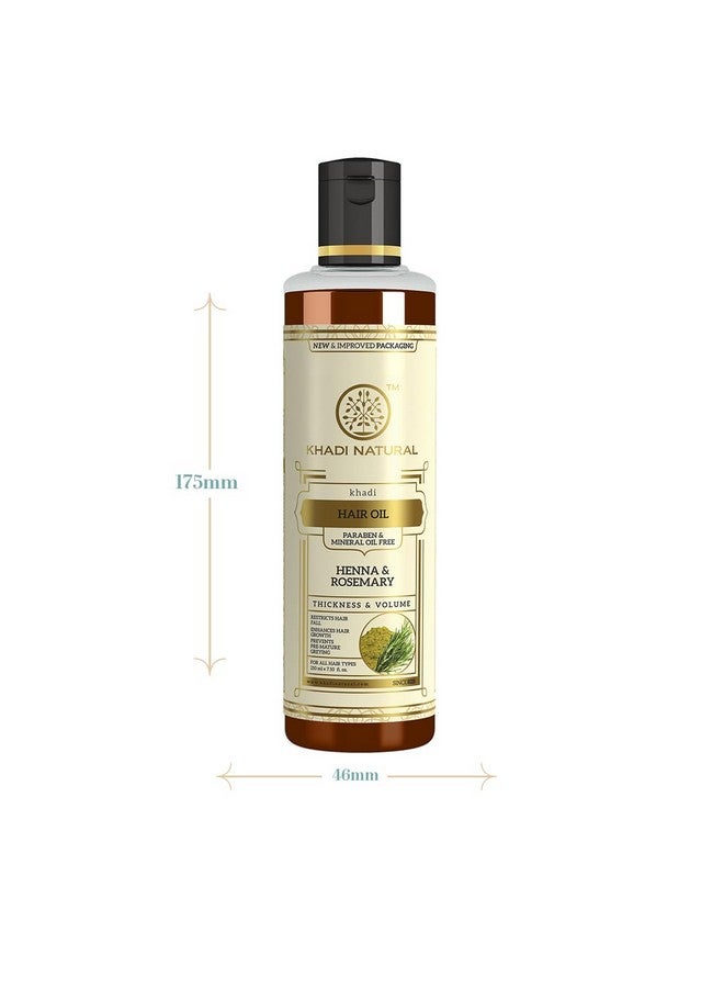 Khadi Natural Rosemary & Henna Hair Oil, Natural Oil For Thick & Voluminous Hair Oil For Controlling Hair Fall & Premature Greying, Paraben & Mineral Oil Free, Suitable For All Hair Types, 210Ml - Image 2