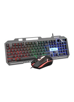 Beauenty Mechanical feel keyboard esports desktop notebook office game wired metal keyboard set/T25 metal set black  - Image 1