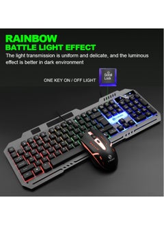 Beauenty Mechanical feel keyboard esports desktop notebook office game wired metal keyboard set/T25 metal set black  - Image 2