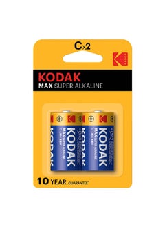 كوداك بطاريات قلوية من النوع سي بقطعتين باللونين الأزرق والأصفر 8 x 12 x 3 سم KOD002 