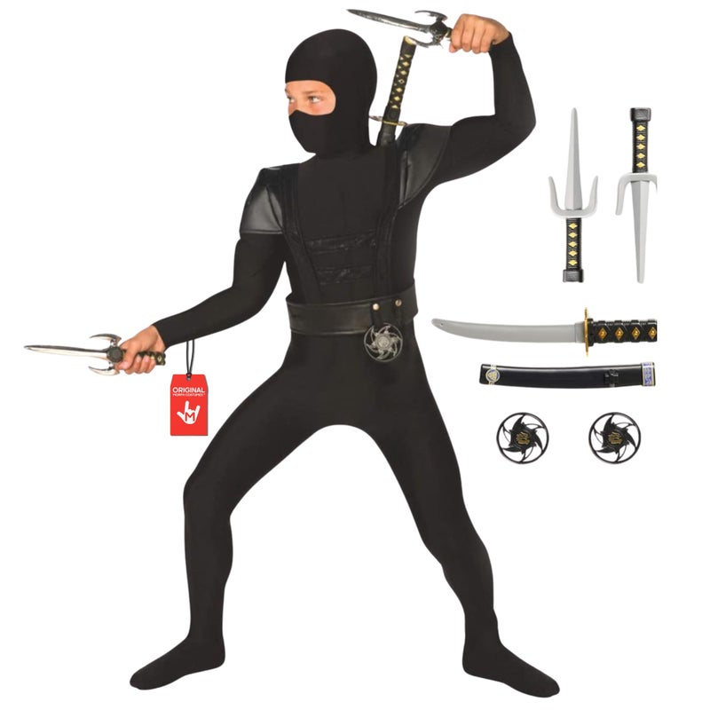 Morph Kids Ninja Costume, Ninja Costumes for Boys, Boys Halloween Costume, Halloween Costumes for Kids, Medium - Image 1