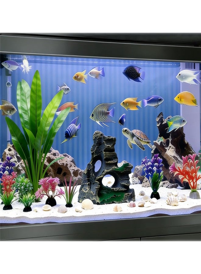 CaterRina Aquarium Artificial Plastic Plants Decorations Goldfish Betta Cave Rock Hideout Fish Bowl Ornaments Plants Colorful Vivid Fish Tank Small Large Artificial Plants Seaweed Sets Aquarium Decor - Image 5