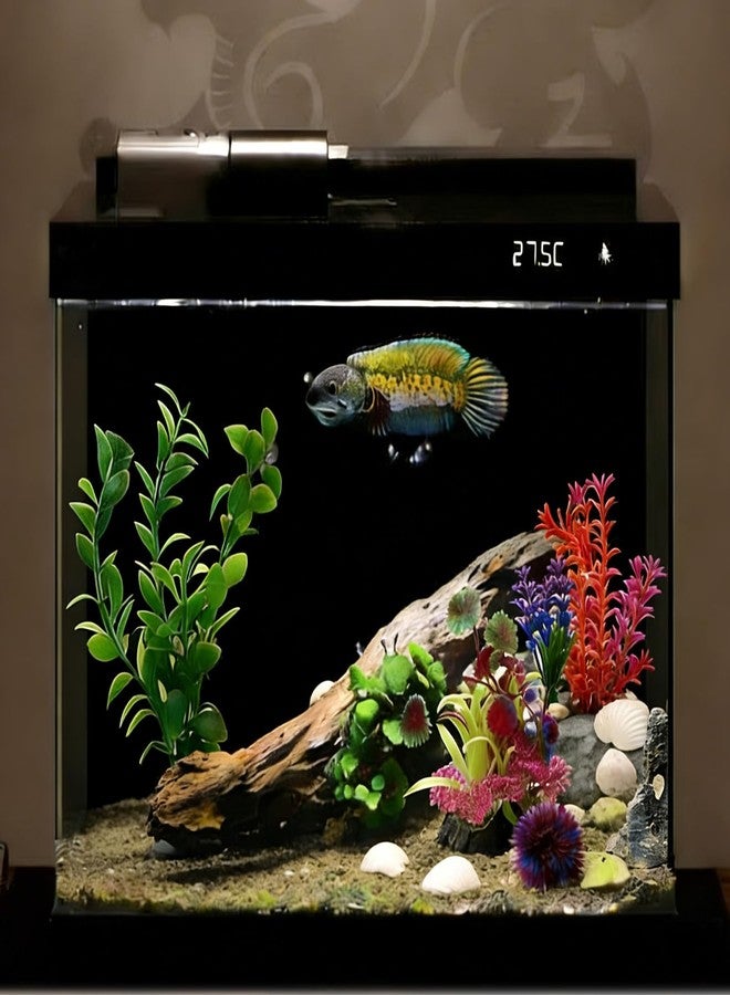 CaterRina Aquarium Artificial Plastic Plants Decorations Goldfish Betta Cave Rock Hideout Fish Bowl Ornaments Plants Colorful Vivid Fish Tank Small Large Artificial Plants Seaweed Sets Aquarium Decor - Image 4