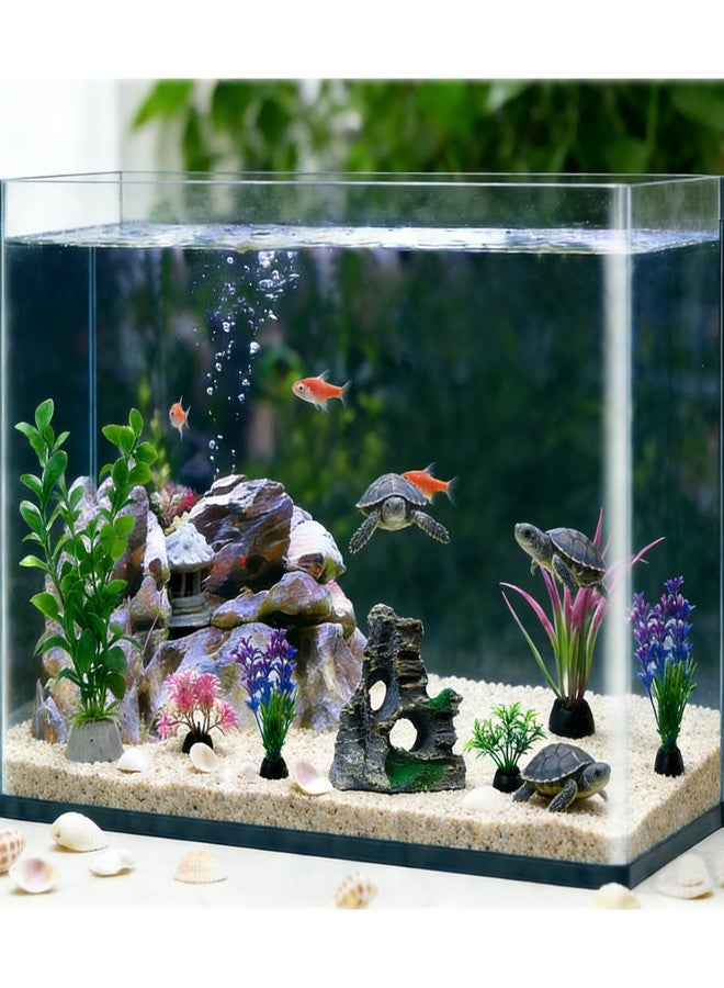 CaterRina Aquarium Artificial Plastic Plants Decorations Goldfish Betta Cave Rock Hideout Fish Bowl Ornaments Plants Colorful Vivid Fish Tank Small Large Artificial Plants Seaweed Sets Aquarium Decor - Image 3