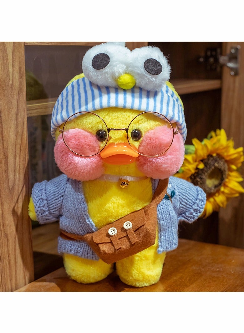 Zikra Duck Stuffed Animal Toy Yellow Soft Plush for Kids Girls DIY Hugglable with Cute Hat and Costume Best Gifts - Image 1