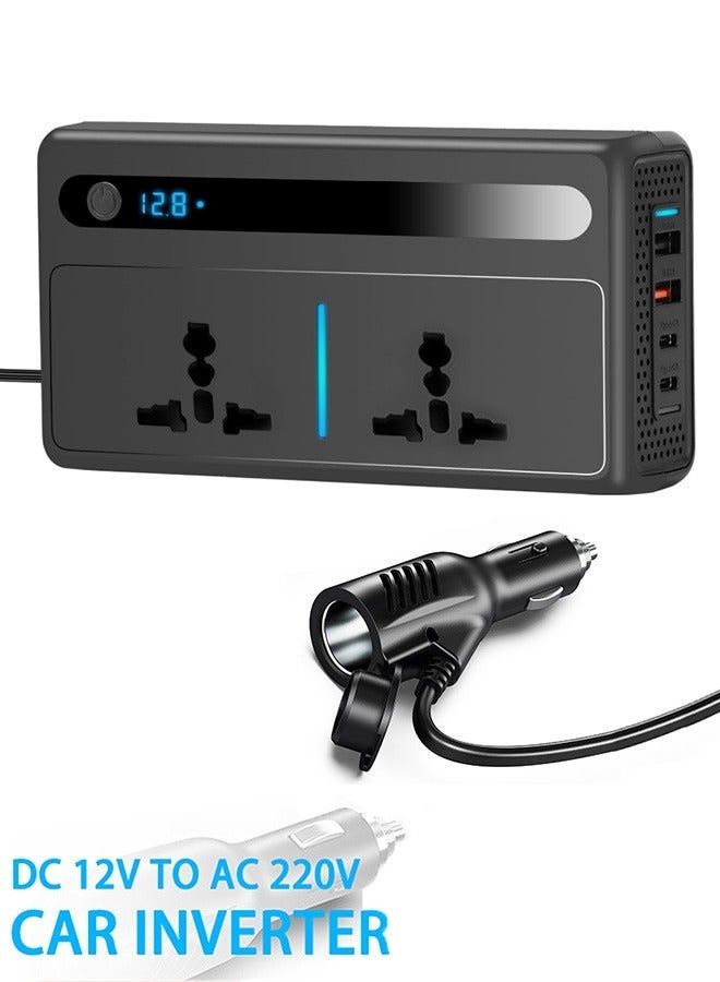 SUPER 5 NEW Car Inverter DC 12V to AC 220V 200W Auto Converter Type-C USB Fast Charging Car Inverter Charger Adapter Car Power Inverter - Image 1