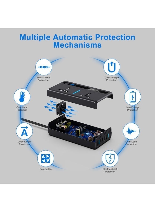 SUPER 5 NEW Car Inverter DC 12V to AC 220V 200W Auto Converter Type-C USB Fast Charging Car Inverter Charger Adapter Car Power Inverter - Image 5