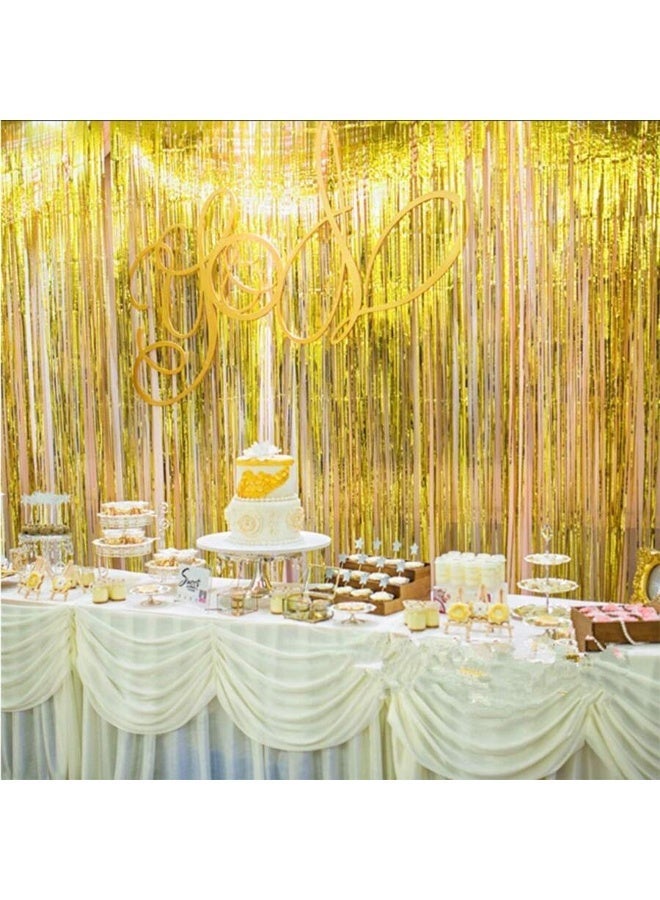 Graduation Party Decorations – Gold Metallic Fringe Curtain, Elegant Party Backdrop for Birthdays & Weddings - Image 4