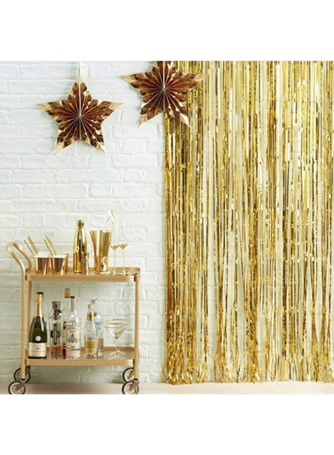 Graduation Party Decorations – Gold Metallic Fringe Curtain, Elegant Party Backdrop for Birthdays & Weddings - Image 2