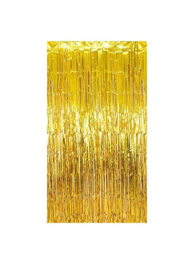 Graduation Party Decorations – Gold Metallic Fringe Curtain, Elegant Party Backdrop for Birthdays & Weddings - Image 1