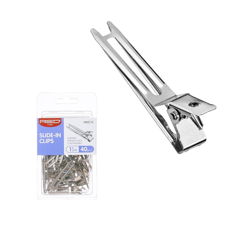 Red by Kiss RED by Kiss 40pcs 175 SlideIn Hair Clips 1 34 Durable Metal Curl Setting Clips for Hairdressing Sectioning  Retwisting RustFree Hair Pins for Dreads Dreadlocks  Twist Styles