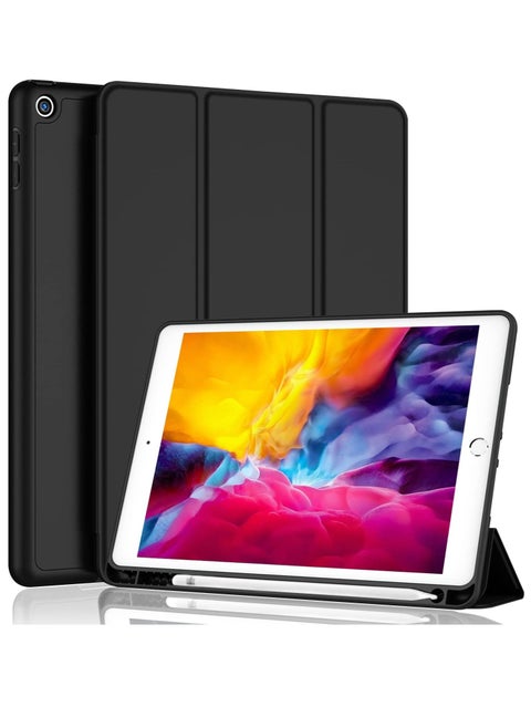 iPad 9.7 Case 2018 2017 Model 6th 5th Generation Smart Cover with Pencil Holder and Soft Baby Skin Silicone Back and Full Body Protection Auto Wake Sleep Cover