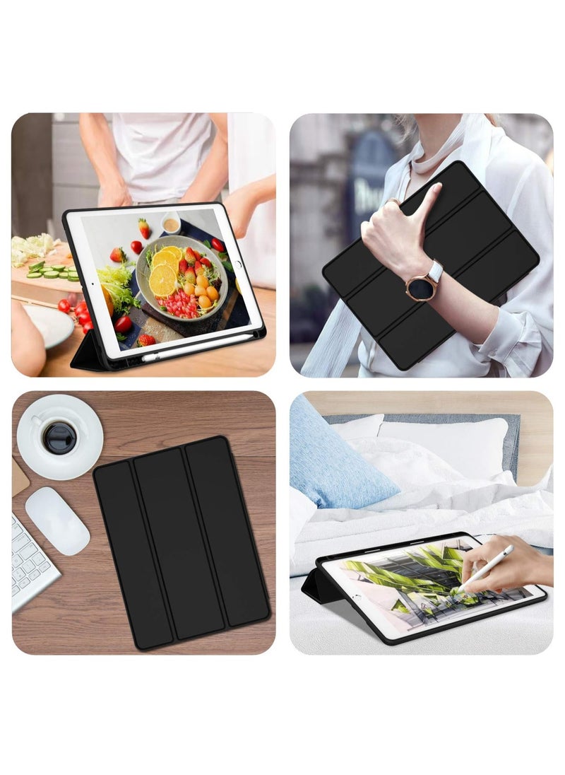 iPad 9.7 Case 2018 2017 Model 6th 5th Generation Smart Cover with Pencil Holder and Soft Baby Skin Silicone Back and Full Body Protection Auto Wake Sleep Cover