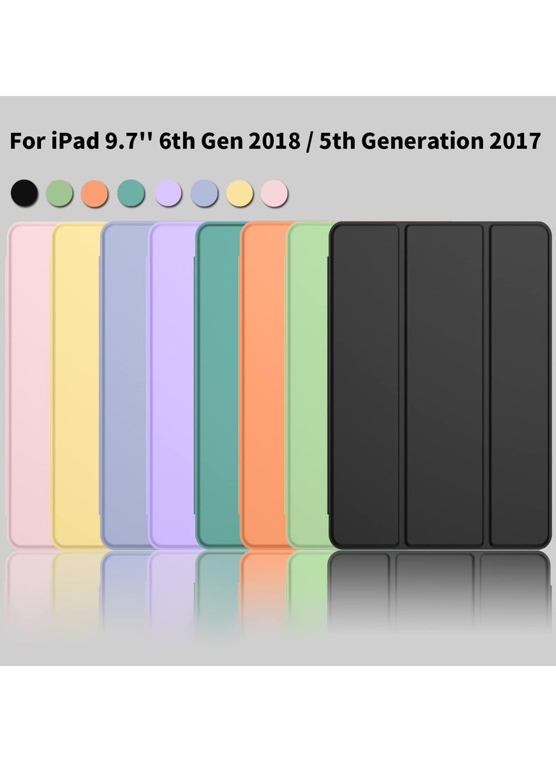 iPad 9.7 Case 2018 2017 Model 6th 5th Generation Smart Cover with Pencil Holder and Soft Baby Skin Silicone Back and Full Body Protection Auto Wake Sleep Cover