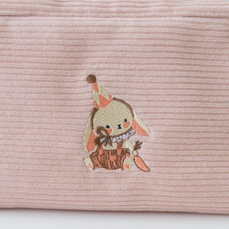 Mama Yoyo Velvet Organizer Bag Powder - Rabbit Embroidery