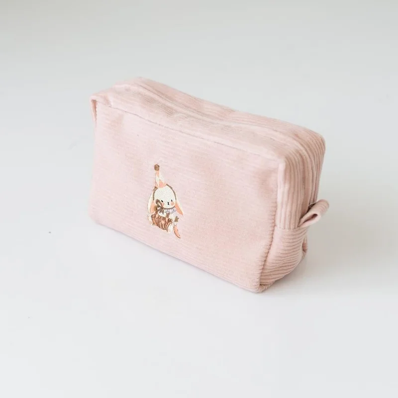 Mama Yoyo Velvet Organizer Bag Powder - Rabbit Embroidery