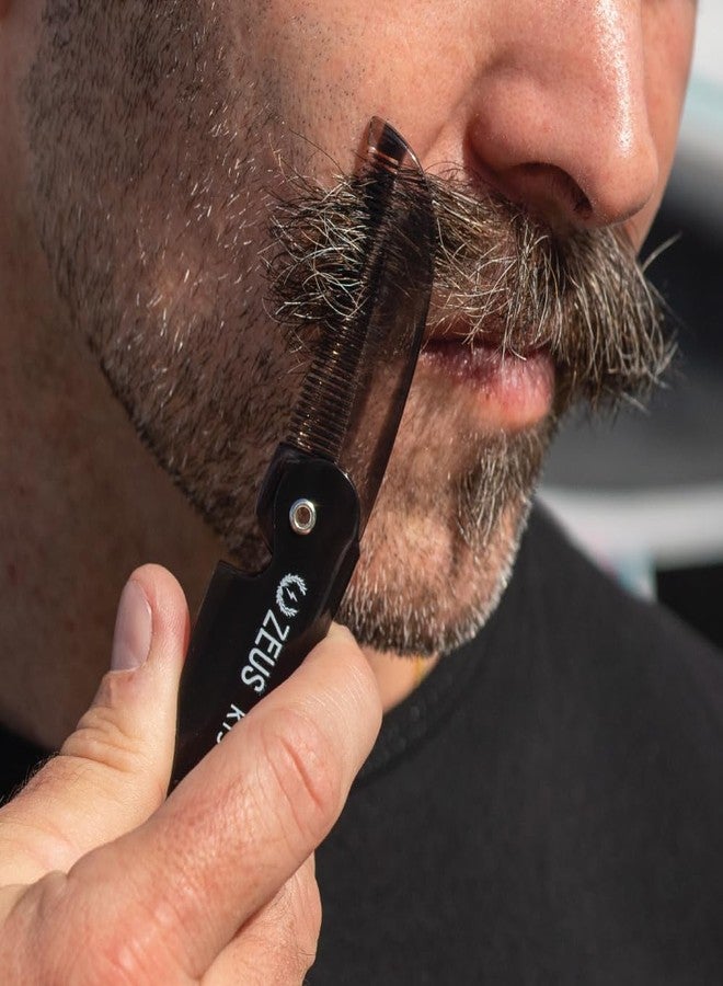 ZEUS Folding Mustache Comb for Men, Handmade Pocket Comb (Black) - Image 3