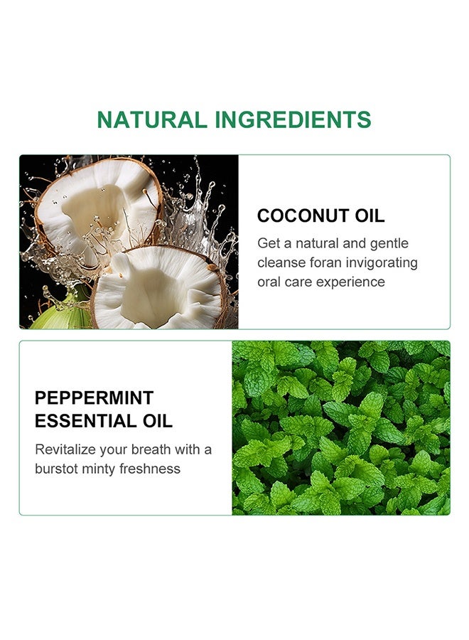 lakerain Coconut & Mint Oil Pulling Mouthwash Bad Breath Treatment for Adults, Dry and Bad Mouth Smell Removing Drops, Easy to Carry and Handy Fresh Breath Oil Serum 60ml - Image 4