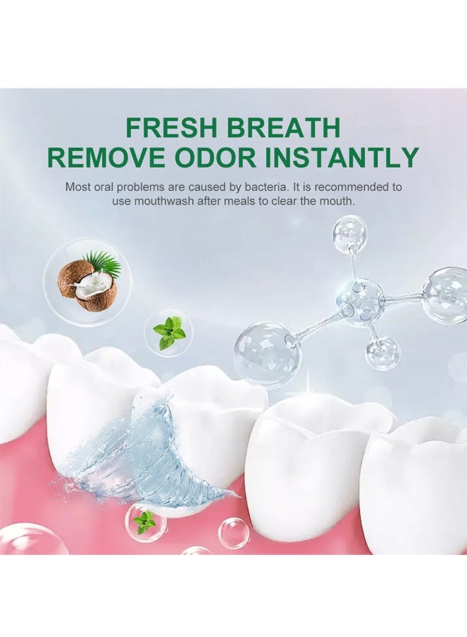 lakerain Coconut & Mint Oil Pulling Mouthwash Bad Breath Treatment for Adults, Dry and Bad Mouth Smell Removing Drops, Easy to Carry and Handy Fresh Breath Oil Serum 60ml - Image 2