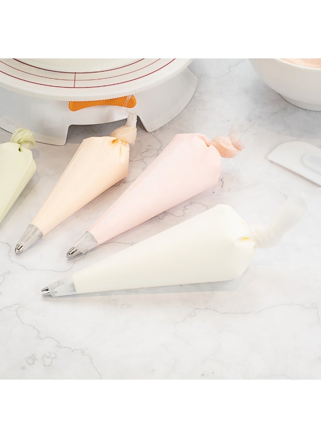 Restaurantware Pastry Tek Piping Bag Set, Set Of 4 Reusable Icing Bags - Durable, White Silicone Pastry Bag Set, Anti Burst, Decorate Cakes, Cupcakes, Macarons, Or Cookies  - Image 3