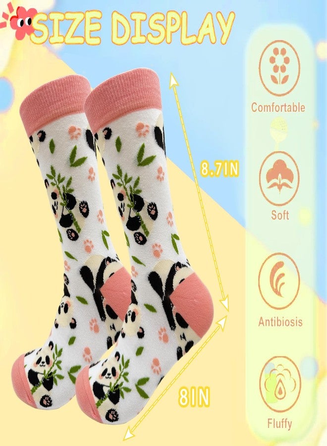 MOLIAN Pandas Bamboo Women's Novelty Socks Crazy Cool Crew Socks Cute Gifts for Women Girl - Image 3