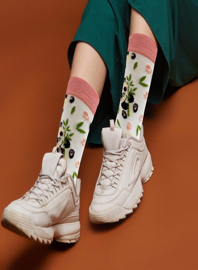 MOLIAN Pandas Bamboo Women's Novelty Socks Crazy Cool Crew Socks Cute Gifts for Women Girl - Image 5