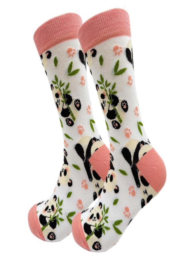 MOLIAN Pandas Bamboo Women's Novelty Socks Crazy Cool Crew Socks Cute Gifts for Women Girl - Image 1