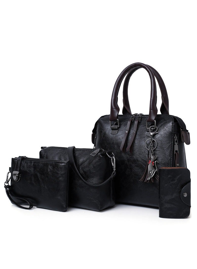 KUYING New Zimu Bao Oil Leather One Shoulder Four Piece Handbag 