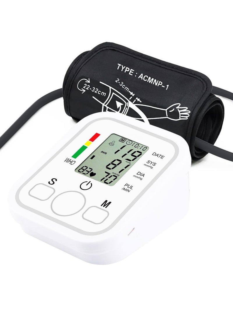 JZIKI - Blood Pressure Monitor Upper Arm BP Machine for Home Use BP Cuff, White - Image 1
