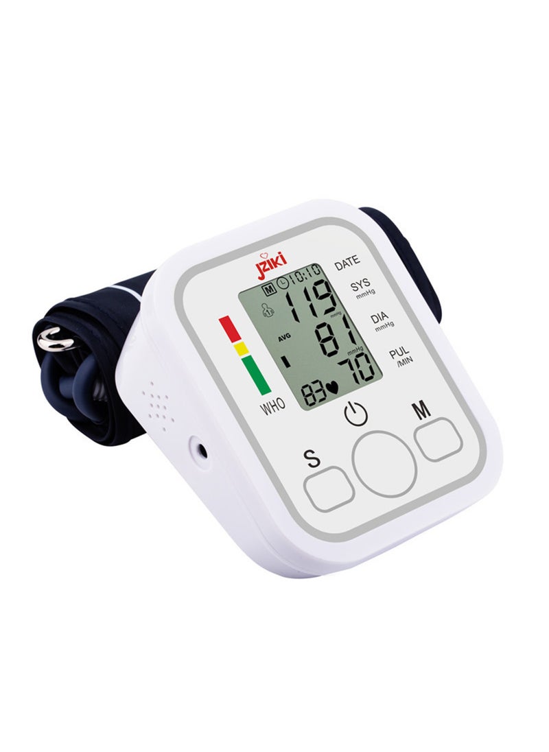 JZIKI - Blood Pressure Monitor Upper Arm BP Machine for Home Use BP Cuff, White - Image 1