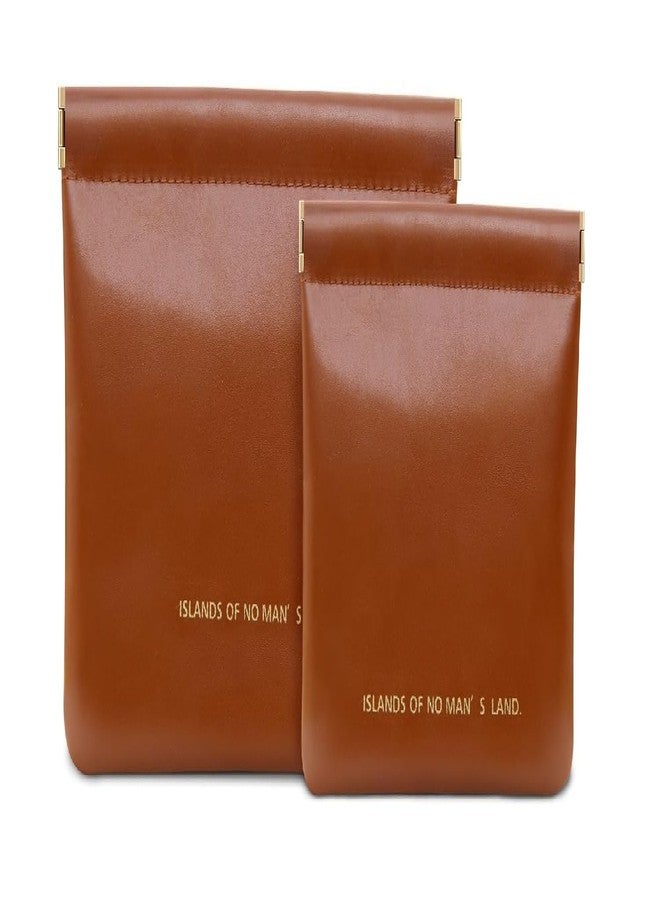 DREHOTRY Makeup Pouch for Women | Waterproof Travel Makeup Bag & Purse Organizer Coin Pouch Set (Pack of 2, Brown) | Compact Cosmetic Travel Case for Essentials - Image 1