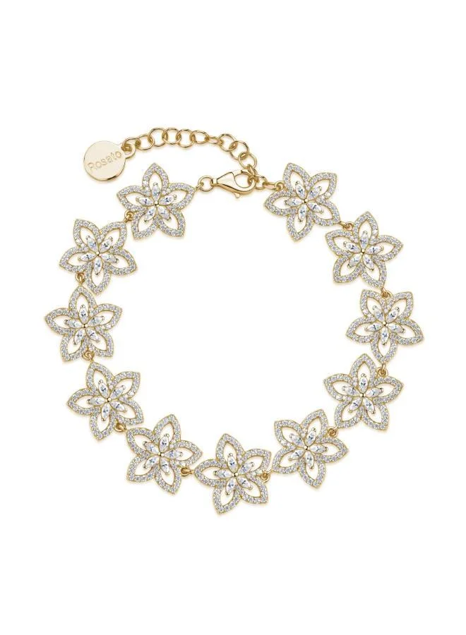 Rosato Gaia Sterling Soft Bracelet w/ Flower Pendants