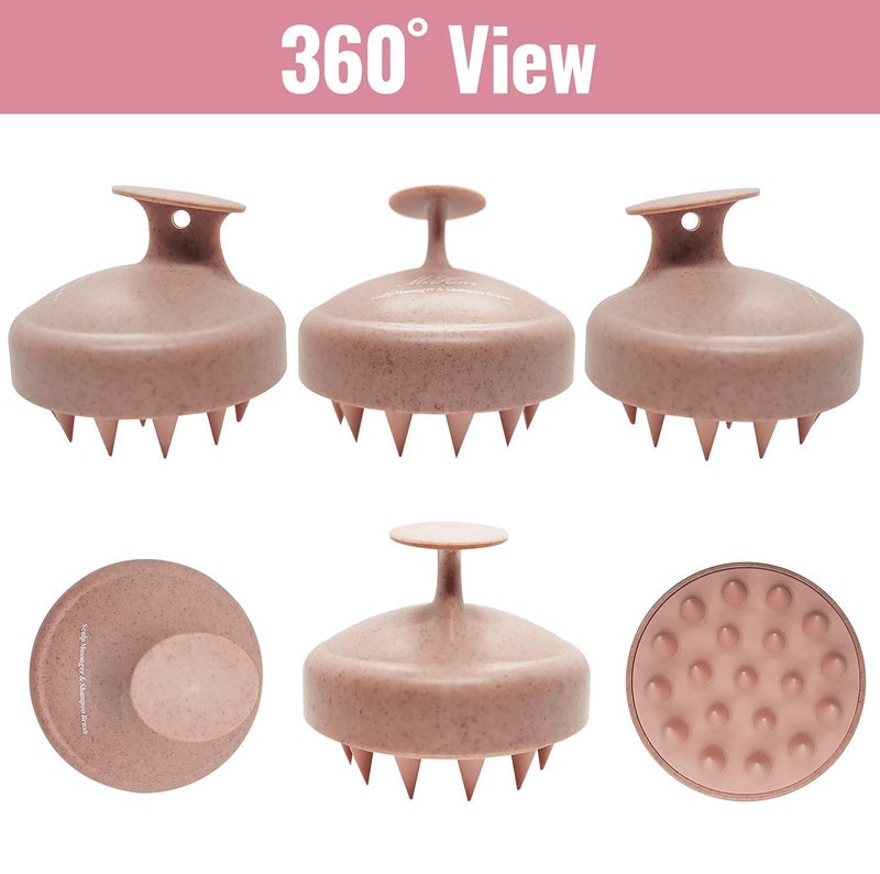 SILENCIO Hair Scalp Massager Shampoo Brush with Soft Silicone Bristles for Hair Care, Head Relaxation, Anti Dandruff, Exfoliating and Hair Growth with Scalp Care Manual Head Massager (Pink) - Image 2