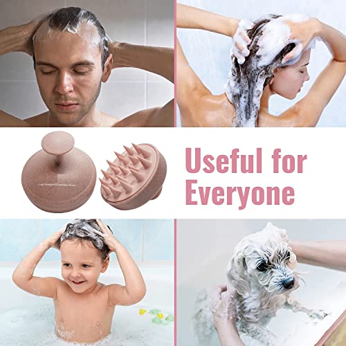 SILENCIO Hair Scalp Massager Shampoo Brush with Soft Silicone Bristles for Hair Care, Head Relaxation, Anti Dandruff, Exfoliating and Hair Growth with Scalp Care Manual Head Massager (Pink) - Image 3