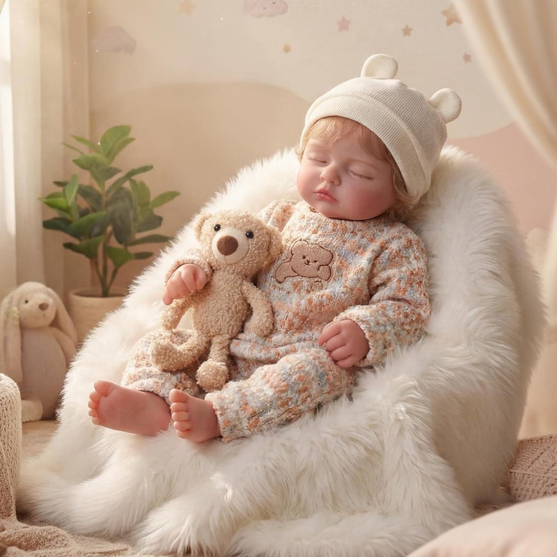 BABESIDE Lifelike Reborn Baby Dolls Girl for Kids Grandkids Aged 3 Years 17 Inch Cute Soft Vinyl Realistic Baby Doll with Complete Accessories ASTM F963 and EN71 Safety Standards - Image 3