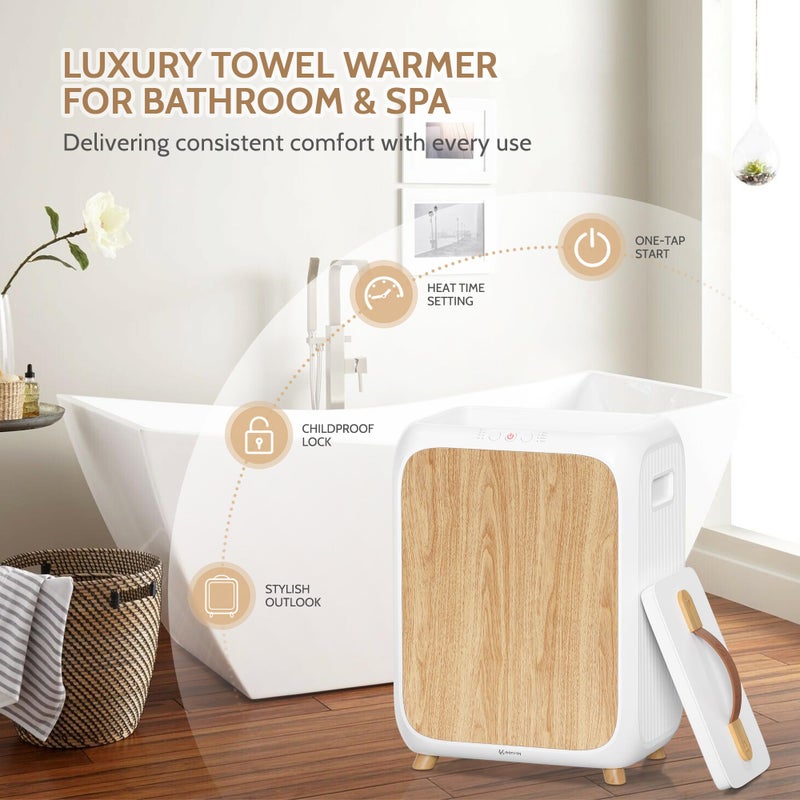 Keenray Towel Warmer Bucket, Luxury Rectangle Towel Warmer for Bathroom with Timer & Delay, Customized Fragrance, Child Lock, Fits 2 Large Towels, Blankets, Bathrobes, Ideal Gift for Him & Her - Image 2