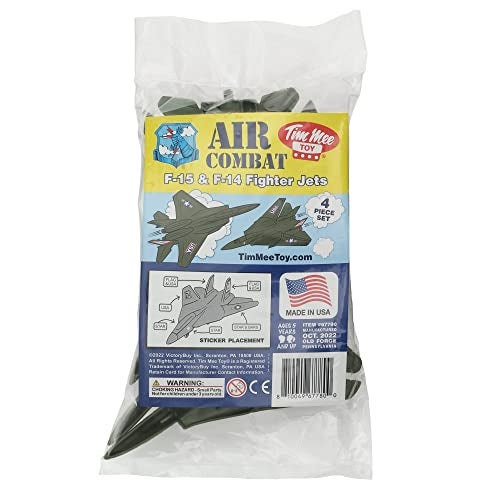 Tim Mee Toy TimMee Plastic Army Men Combat Fighter Jets - 4pc OD Green Airplanes Made in USA - Image 3