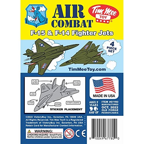 Tim Mee Toy TimMee Plastic Army Men Combat Fighter Jets - 4pc OD Green Airplanes Made in USA - Image 5
