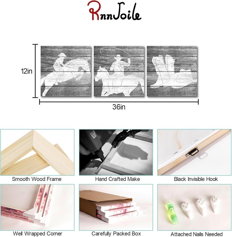 RnnJoile Western Cowboy Wall Art Set - Image 5