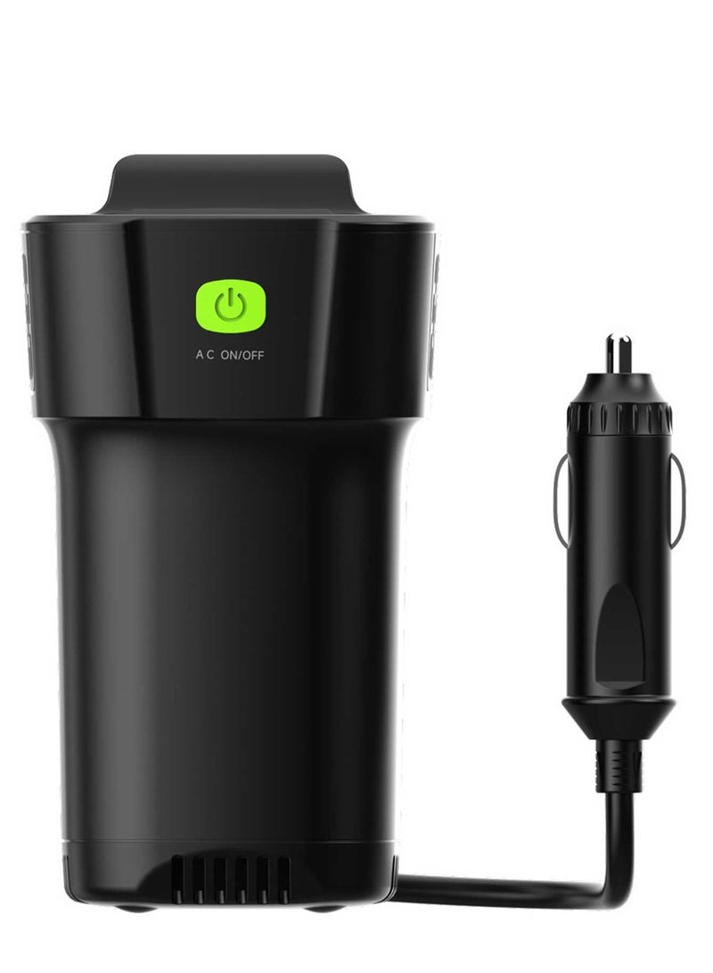 Generic Car Power Inverter, 150W AC Output, Dual USB-C & USB-A QC3.0, Cup Holder Design, 12V Vehicle Compatible  - Image 2