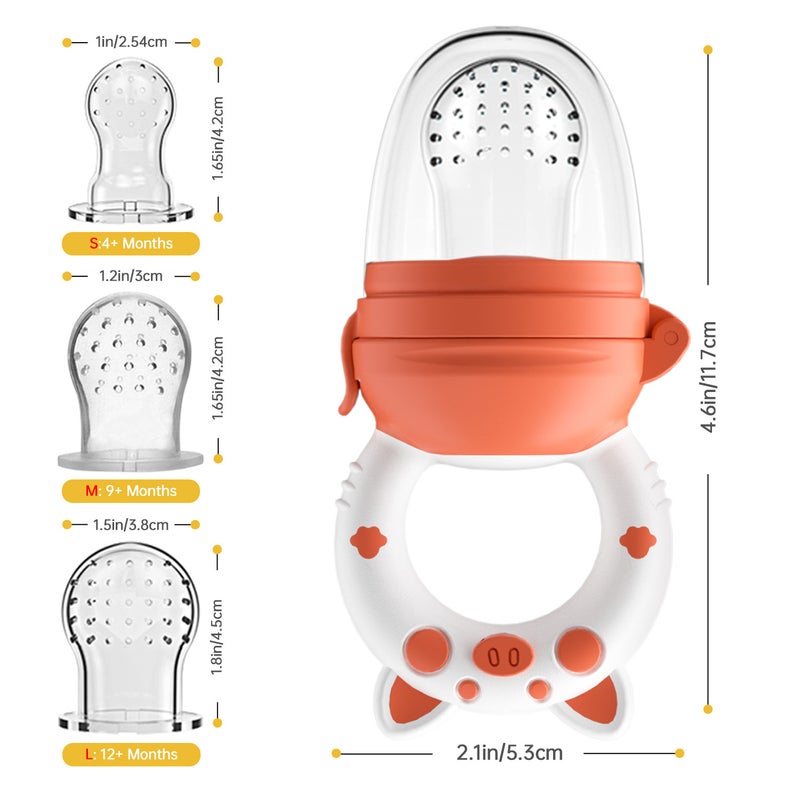 kismube Baby Fruit Feeding Teether Chew Bag with Silicone Nipple - Safe & BPA-Free for Infants 3-6 Months - Image 1
