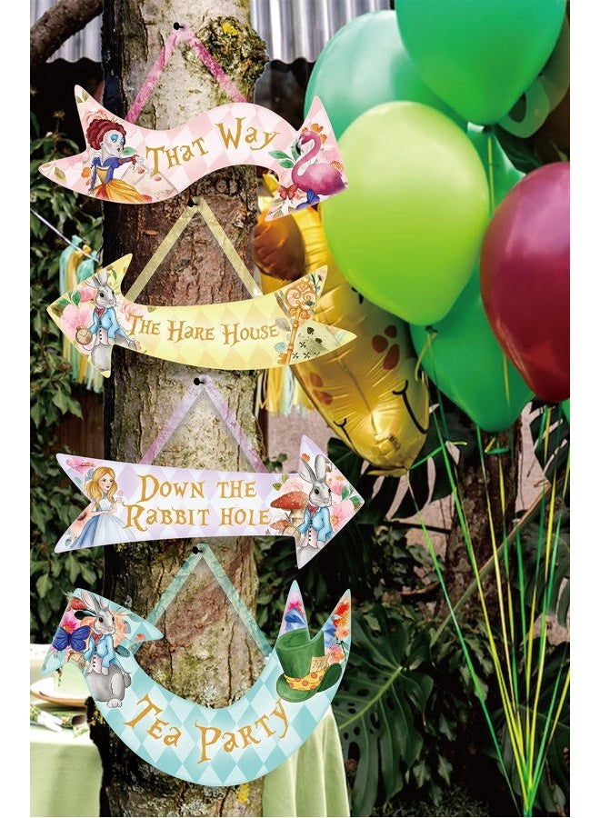 ASVP Shop Alice in Wonderland Party Arrow Signs - Pack of 24 Arrow Signs - Including String - Mad Hatters Tea Party Supplies Props - Image 3