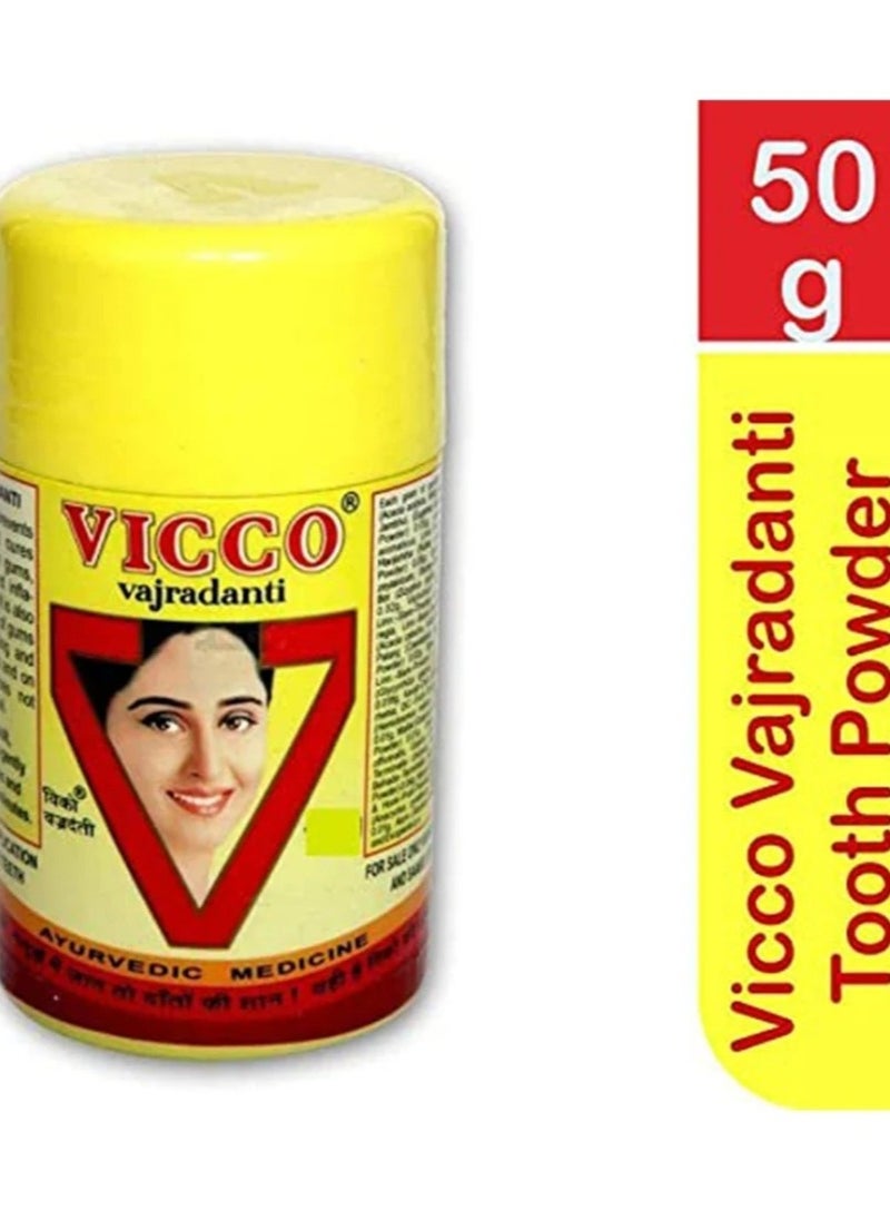 VICCO Vajradanti Herbal Tooth Powder 50G 